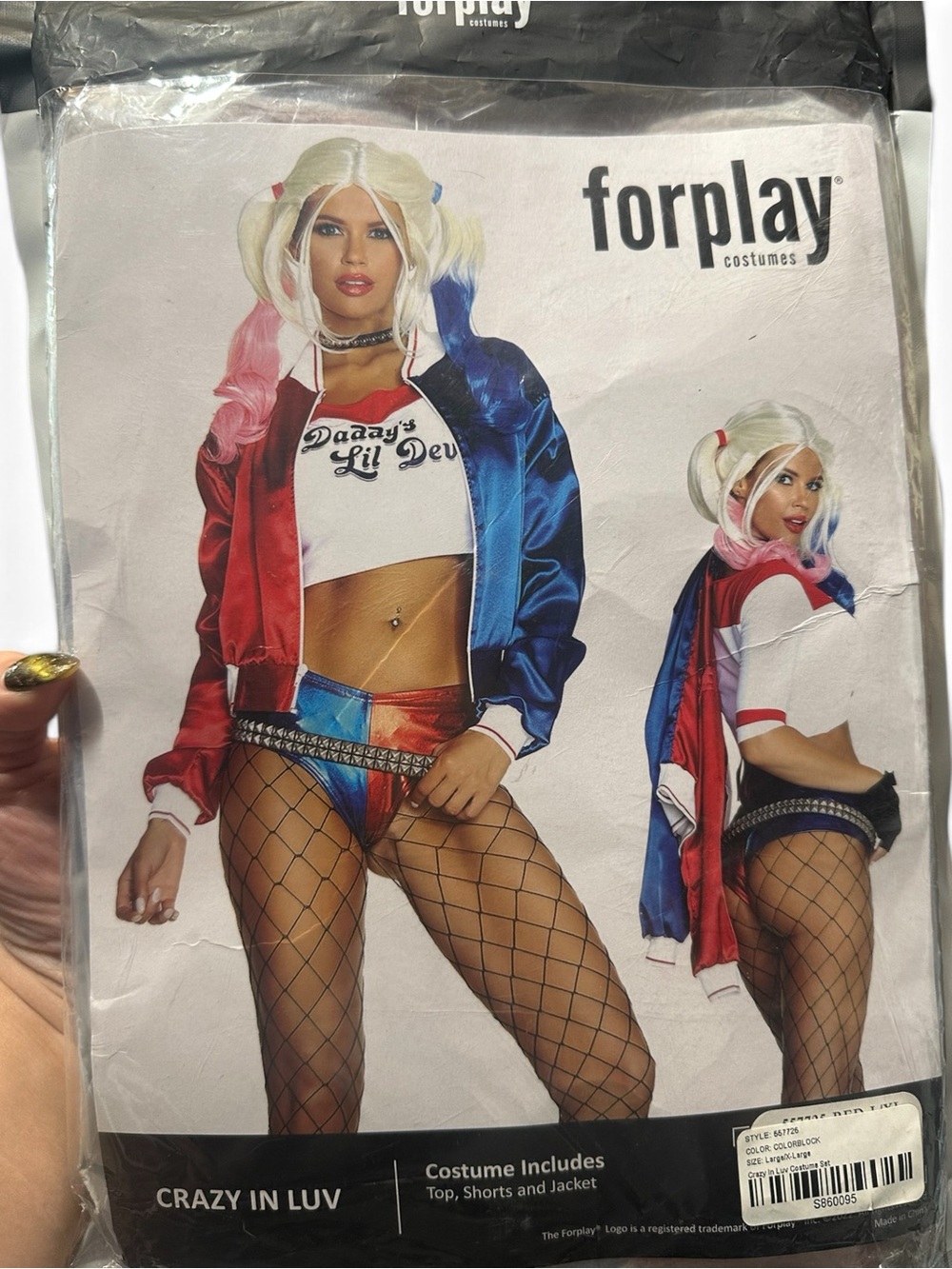 Forplay Harley Quinn costume Red & Blue